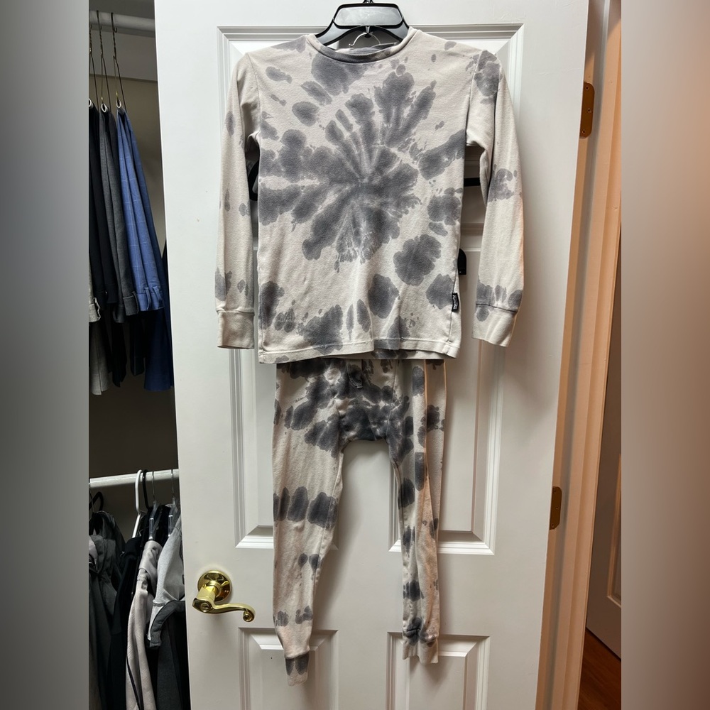 Nununu Gray & Cream Tie-Dye Set Size 8-9